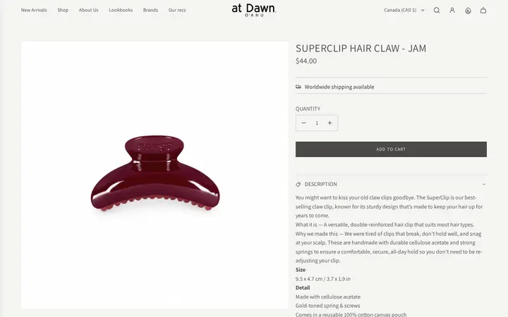 /collections/new-arrivals/products/superclip-hair-claw-jam — at Dawn. O'AHU