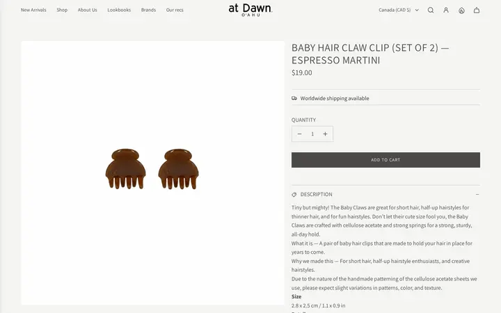 /collections/new-arrivals/products/baby-hair-claw-clip-set-of-2-espresso-martini — at Dawn. O'AHU
