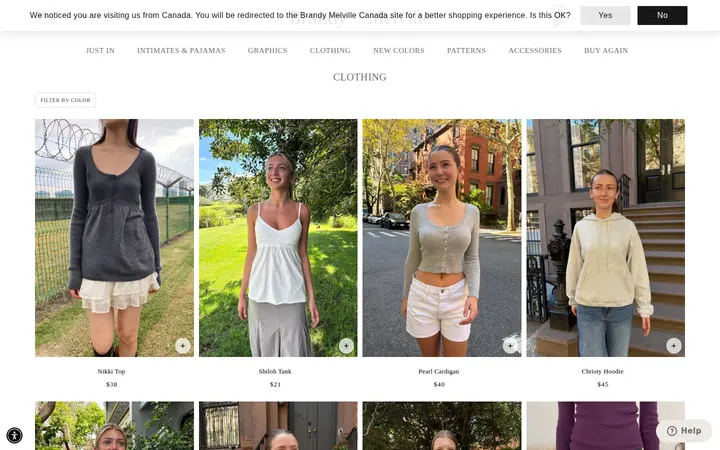/collections/clothing — Brandy Melville
