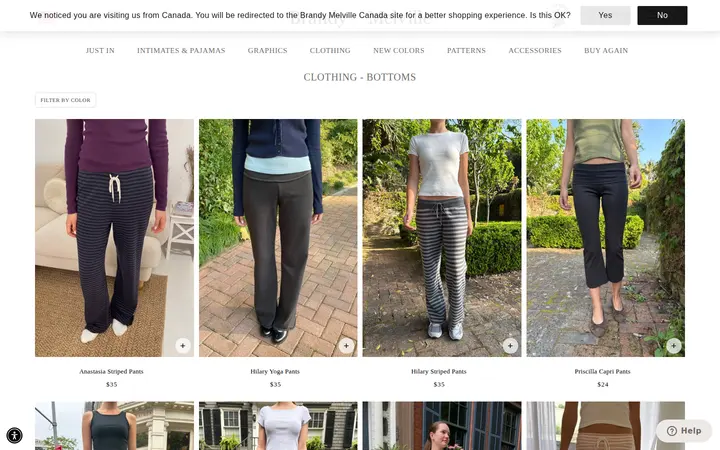 /collections/clothing-bottoms — Brandy Melville