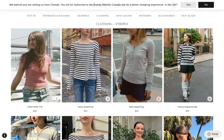 /collections/clothing-stripes — Brandy Melville