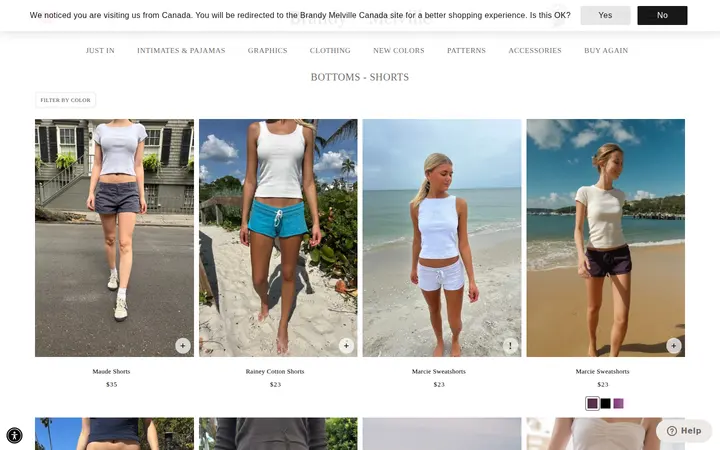 /collections/clothing-shorts — Brandy Melville