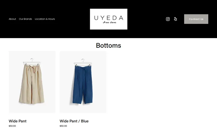 /shop/bottoms — Uyeda Shoe Store
