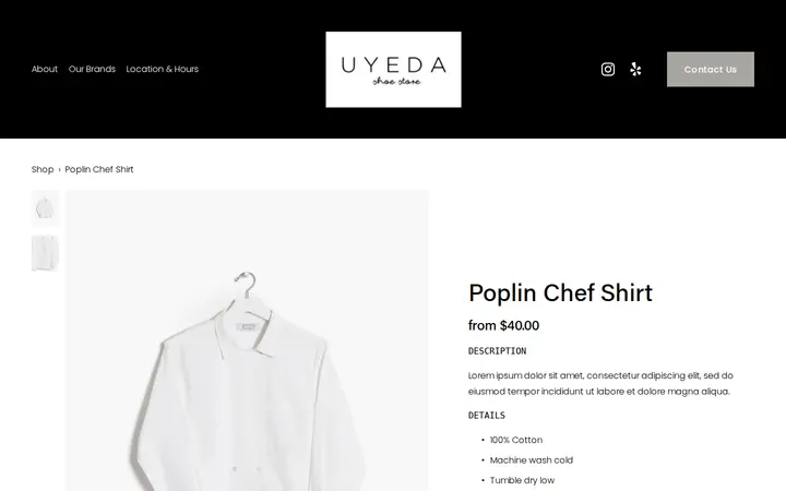 /shop/p/poplin-chef-shirt-cxyrf — Uyeda Shoe Store