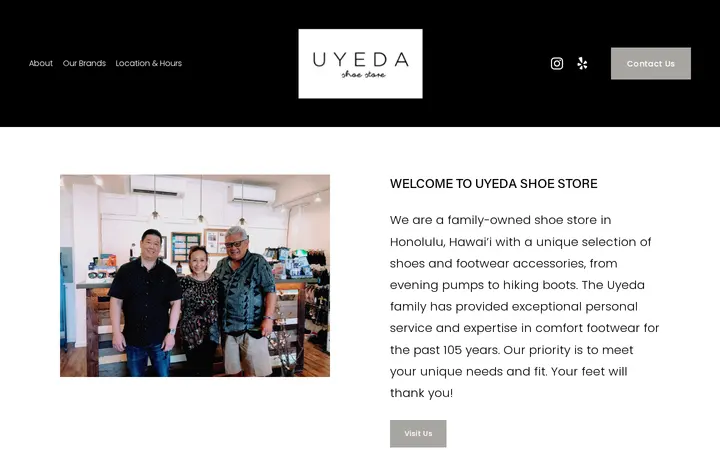 Website of Uyeda Shoe Store