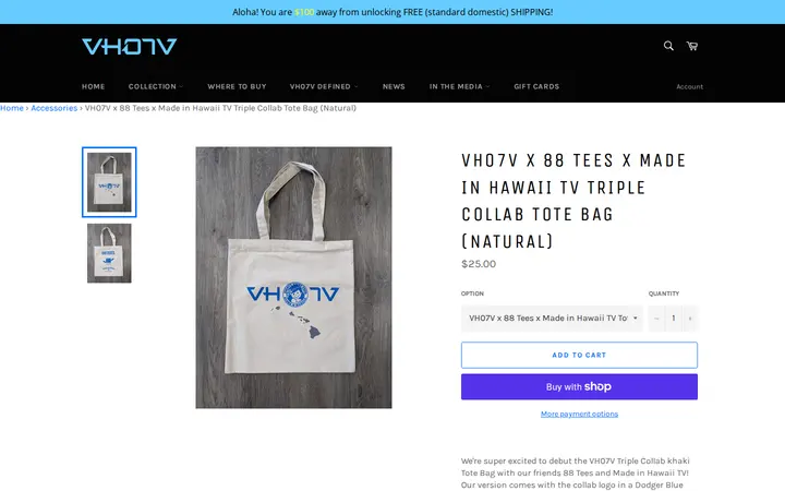 /collections/accessories/products/vh07v-x-88-tees-x-made-in-hawaii-tv-triple-collab-tote-bag-natural — VH07V (Aloha Revolution) - Kaimuki