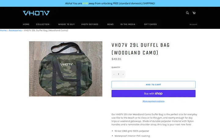 /collections/accessories/products/vh07v-29l-duffel-bag-camo — VH07V (Aloha Revolution) - Kaimuki