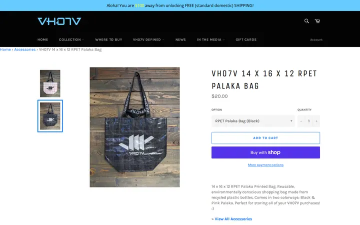 /collections/accessories/products/vh07v-14-x-16-x-12-palaka-bag-black — VH07V (Aloha Revolution) - Kaimuki