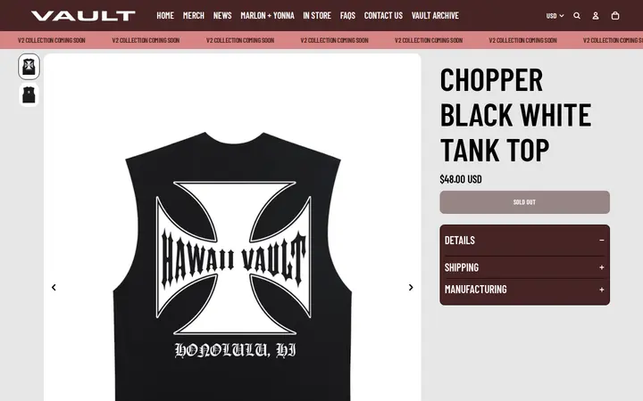 /products/chopper-black-white-tank-top — The Hawaii Vault