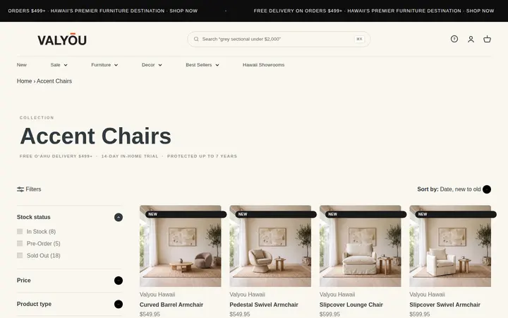 /collections/accent-chairs — Valyou Hawaii