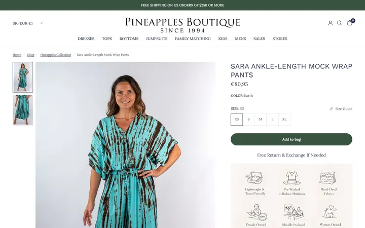 /collections/pineapples-all-collection/products/sara-ankle-length-mock-wrap-pants-earth — Pineapples Boutique