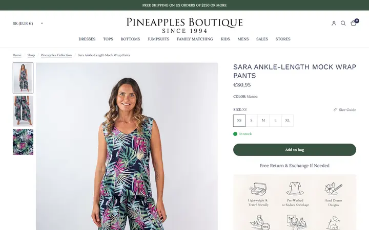 /collections/pineapples-all-collection/products/sara-ankle-length-mock-wrap-pants-manoa — Pineapples Boutique