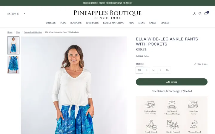 /collections/pineapples-all-collection/products/ella-wide-leg-ankle-pants-with-pockets-palma — Pineapples Boutique