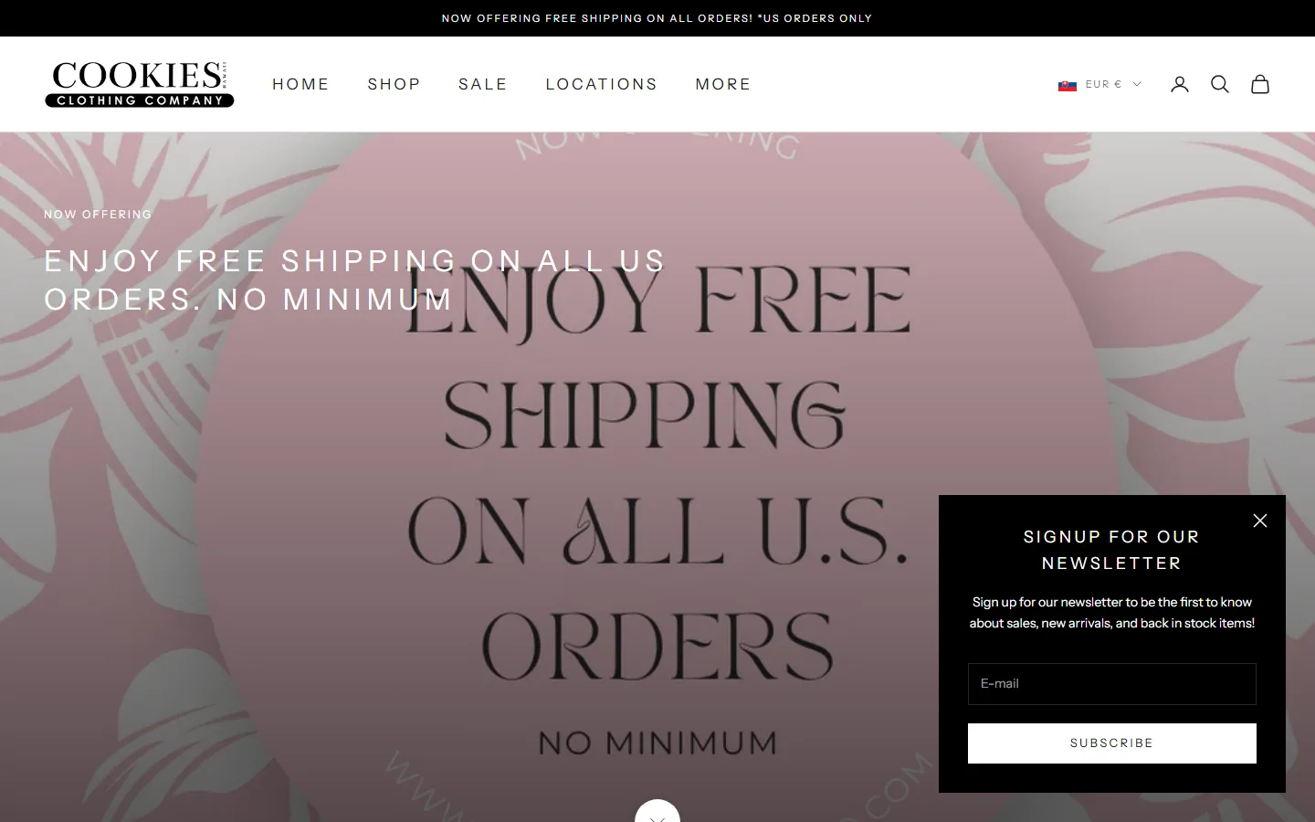 Captured website of Cookie's Clothing Company