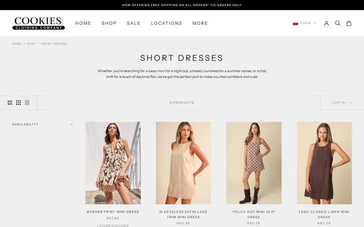 /collections/short-dresses — Cookie's Clothing Company
