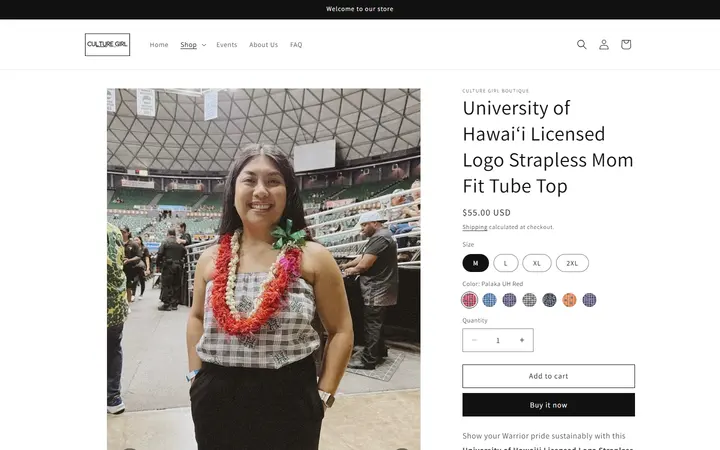 /products/uh-licensed-logo-strapless-mom-fit-tube-tops — Culture Girl Boutique Hawaii