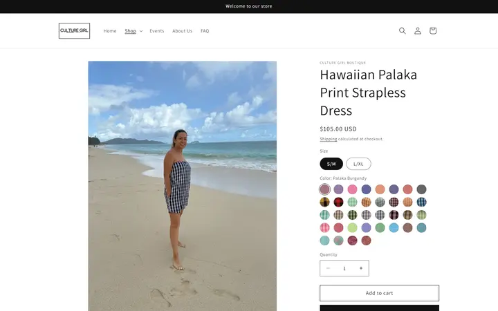 /products/hawaiian-palaka-strapless-tube-top-dress — Culture Girl Boutique Hawaii