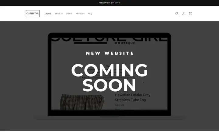 Website of Culture Girl Boutique Hawaii
