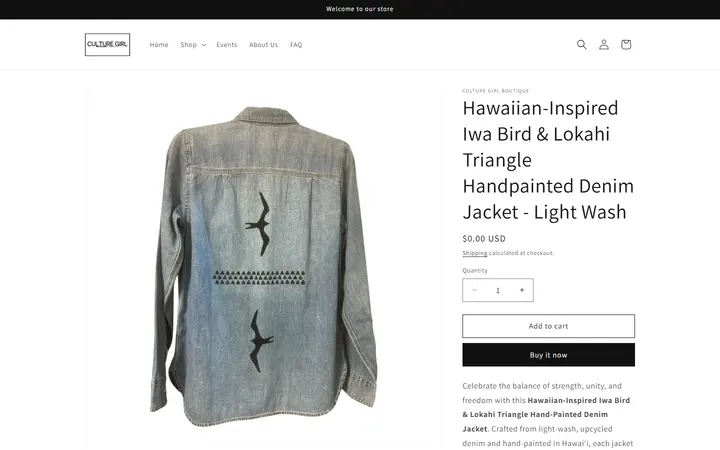 /products/hawaiian-inspired-iwa-bird-lokahi-triangle-handpainted-light-wash-denim-jacket — Culture Girl Boutique Hawaii