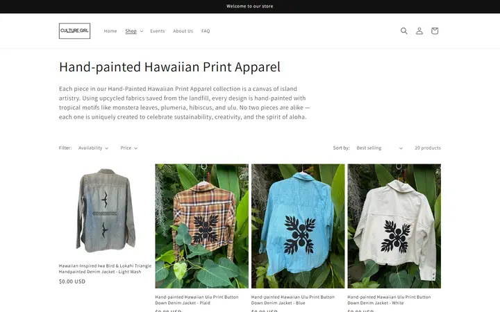 /collections/hand-painted-hawaiian-print-apparel — Culture Girl Boutique Hawaii