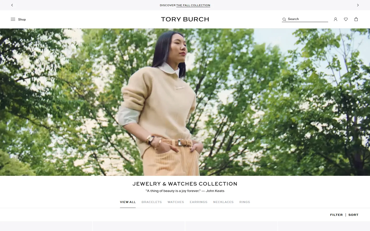 Captured website of Tory Burch Outlet