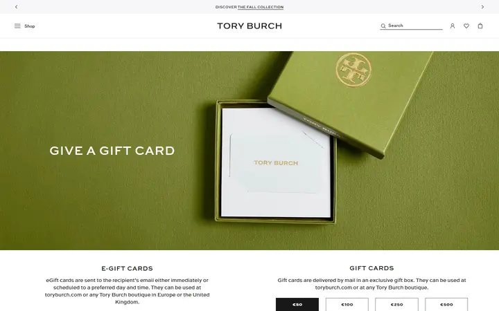 /en-eu/giftcards — Tory Burch Outlet