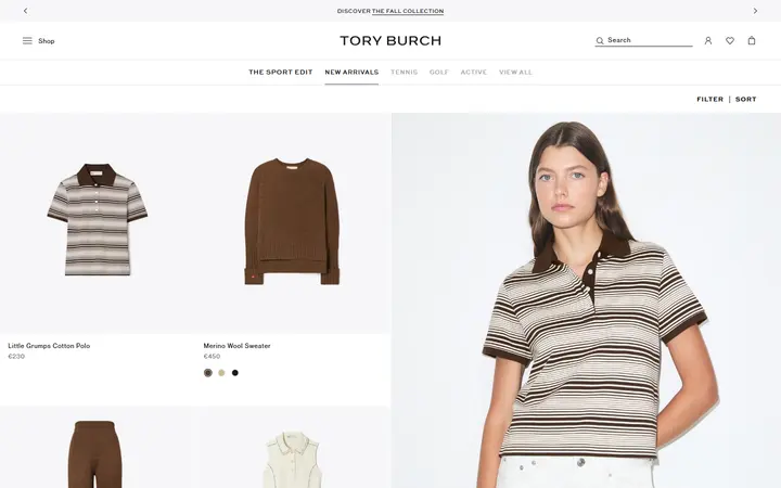 /en-eu/sport/clothing/new-arrivals — Tory Burch Outlet