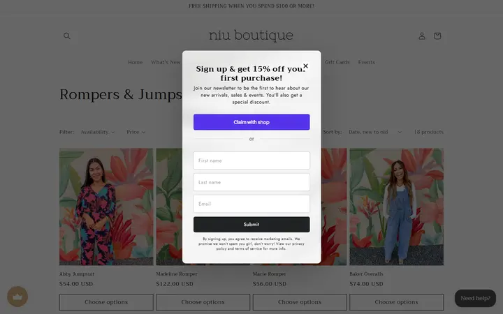 /collections/rompers-jumpsuits — Niu Boutique