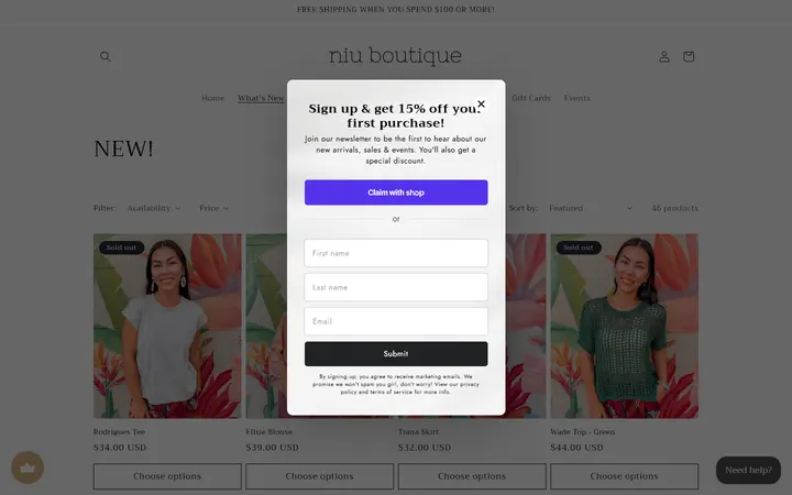/collections/new — Niu Boutique