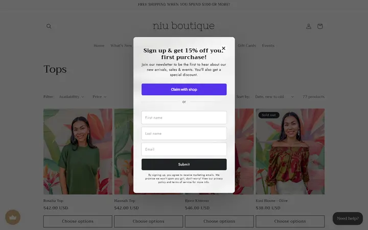 /collections/tops — Niu Boutique
