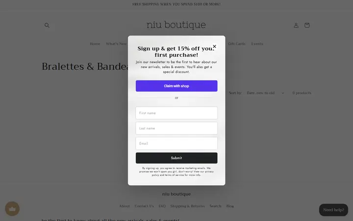 /collections/bralettes-bandeaus — Niu Boutique
