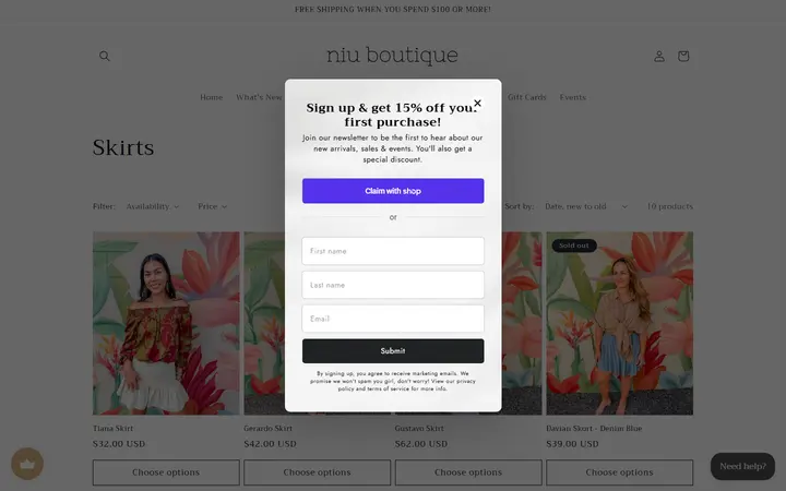 /collections/skirts — Niu Boutique