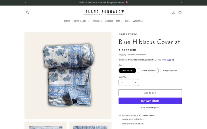 /products/blue-hibiscus-coverlet — Island Bungalow Kailua