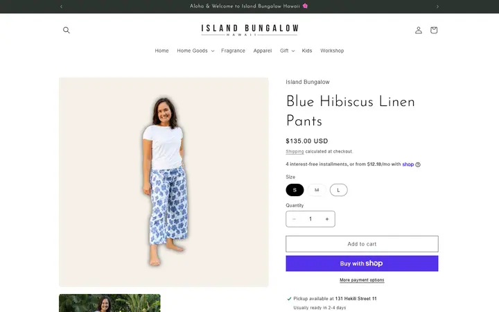 /products/hibiscus-linen-pants-blue-s — Island Bungalow Kailua