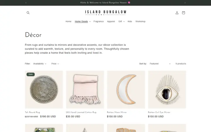 /collections/home-decor — Island Bungalow Kailua