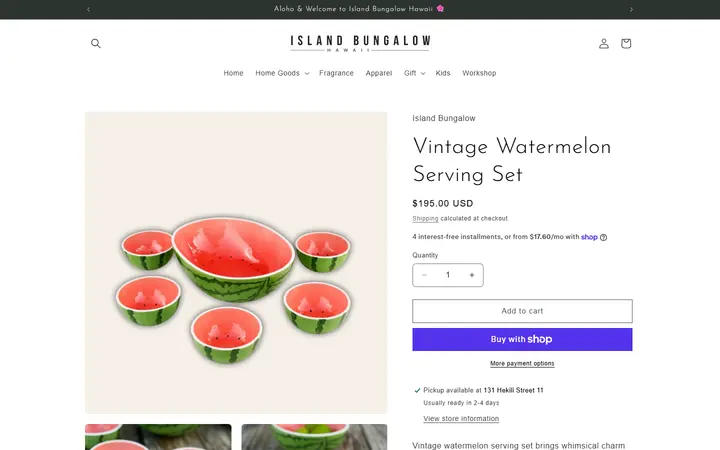 /products/vintage-watermelon-serving-set — Island Bungalow Kailua