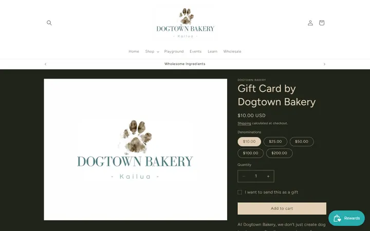 /products/giftcard — Dogtown Bakery