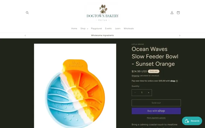 /products/ocean-waves-slow-feeder-bowl-sunset-orange — Dogtown Bakery
