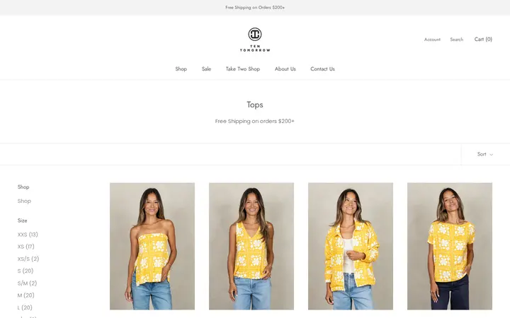 /collections/tops — Ten Tomorrow