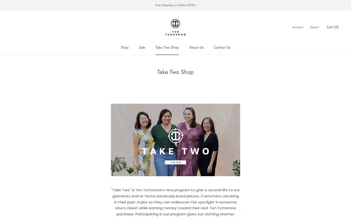 /collections/taketwo — Ten Tomorrow