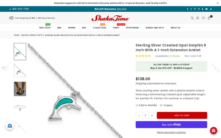 /collections/aqualei-jewelry-gifts/products/silver_anklet_dolphin_blue_opal — Shaka Time Hawaii