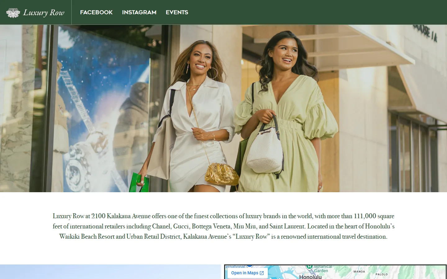 Captured website of Luxury Row
