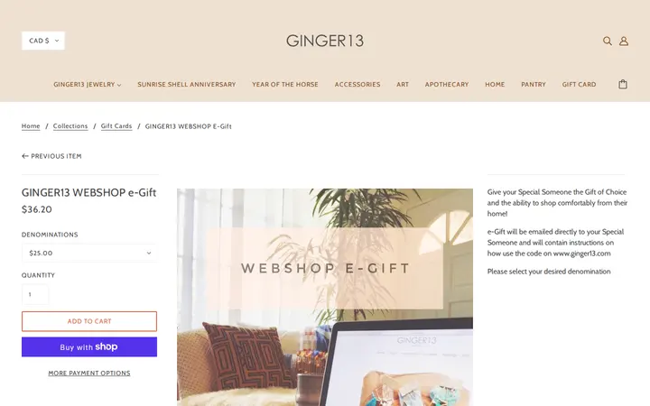 /collections/gift-cards/products/ginger13-webshop-gift-card — Ginger13