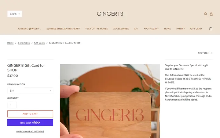 /collections/gift-cards/products/ginger13-gift-card — Ginger13