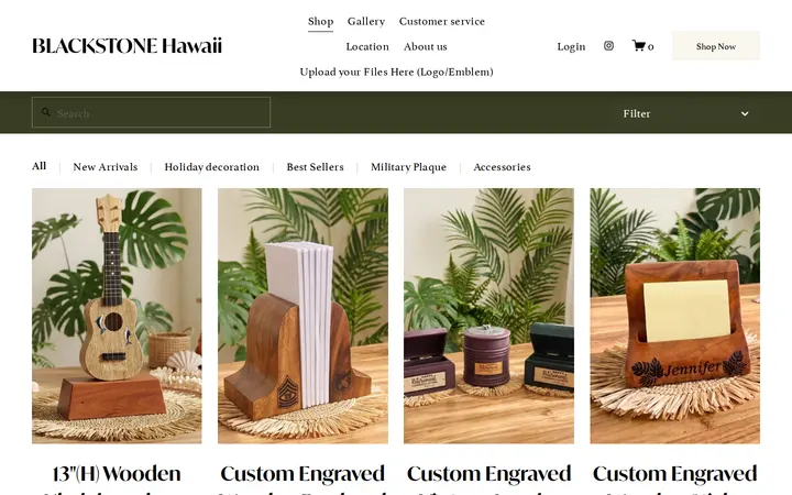 /shop — Blackstone Hawaii (Engraving Shop)