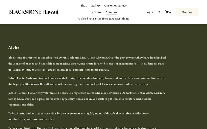 /about-us — Blackstone Hawaii (Engraving Shop)