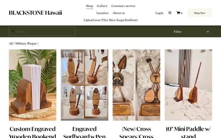 /shop/arrangement/surfboardspaddles — Blackstone Hawaii (Engraving Shop)