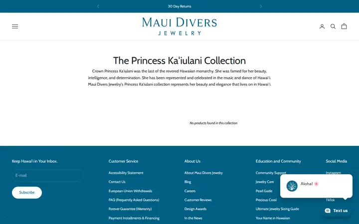 /collections/princess-kaiulani-collection — Maui Divers Jewelry - Daniel K. Inouye Airport