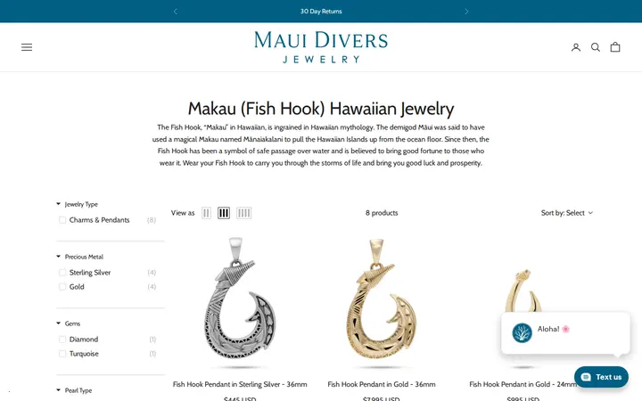 /collections/makau-fish-hook-hawaiian-jewelry — Maui Divers Jewelry - Daniel K. Inouye Airport