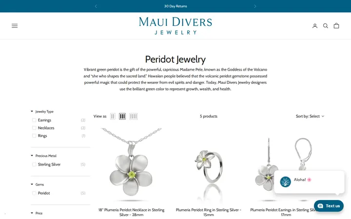 /collections/peridot-jewelry — Maui Divers Jewelry - Daniel K. Inouye Airport